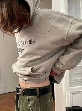 （现货）ERD自主忧郁的富二代24SS花灰虫洞标语秋冬泼墨重磅卫衣