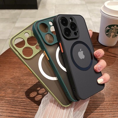 磨砂磁吸壳适用iphone15promax手机壳苹果13/14硅胶软边12por防摔11保护壳XR男女XS无线充plus简约纯色78新款