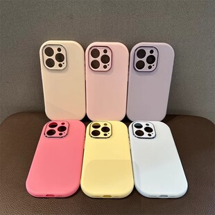 简约纯色硅胶苹果17promax软壳17pro椭圆边适用iphone15/13/14promax手机壳苹果12pro防摔xr新款xsmax男女13