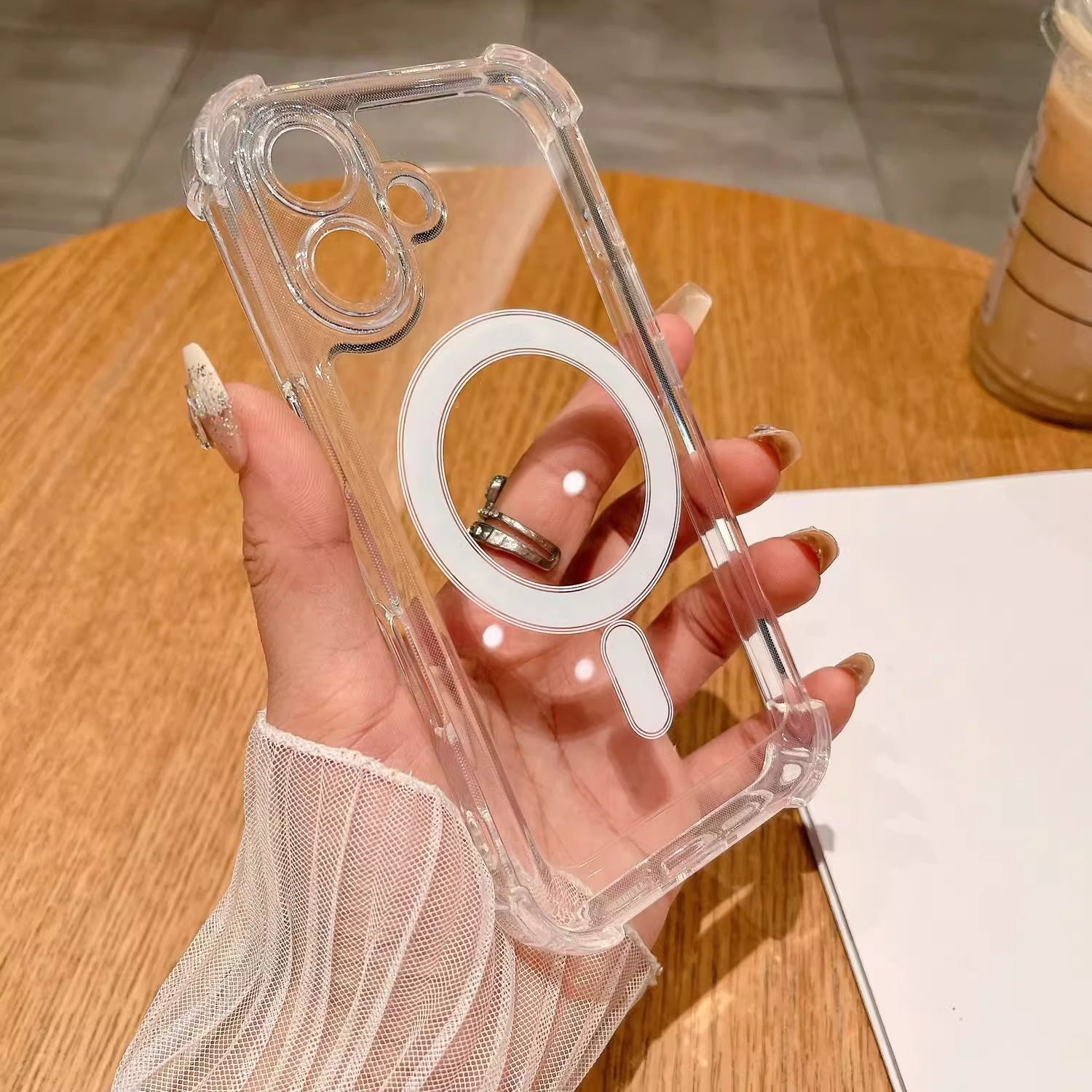 Magsafe磁吸适用iphone16手机壳新款透明14苹果15promax气囊防摔12pro男士max情侣11女款ip13简约高级感13pro