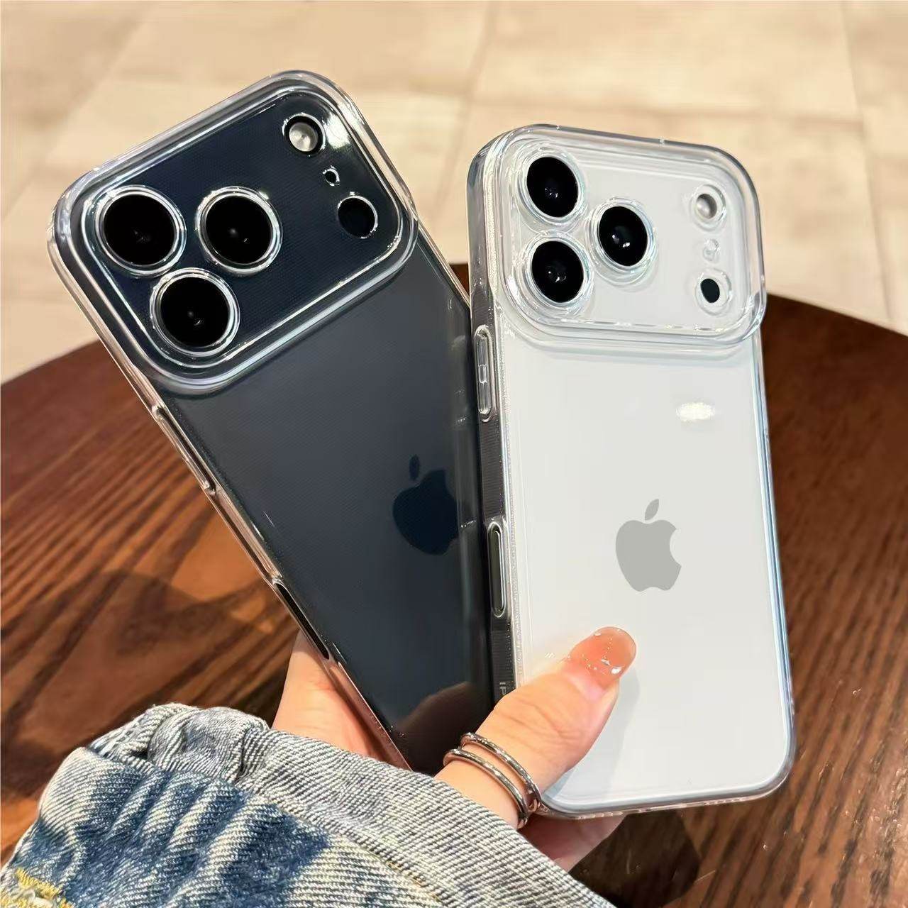 简约高级透明壳适用苹果17promax手机壳iPhone16硅胶软壳15/14加厚防摔保护套13个性创意12全包XR男女新款XS