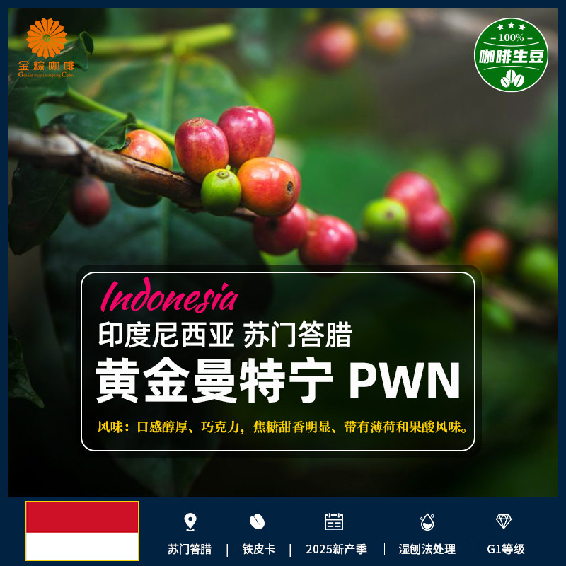 包邮印度尼西亚黄金咖啡生豆
