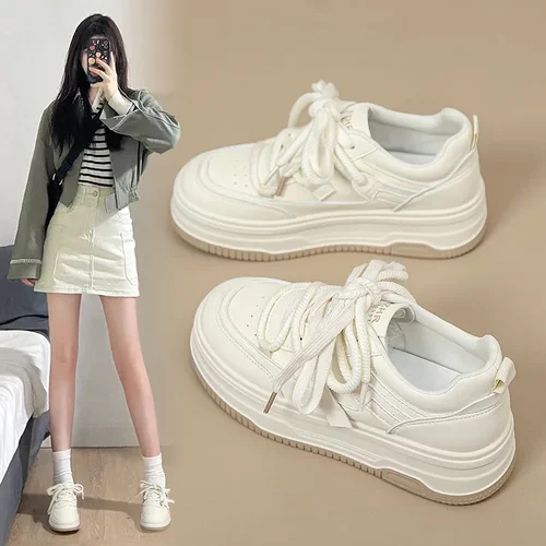 厚底透气增高小白鞋女鞋2024新款轻便ins百搭休闲鞋板鞋女