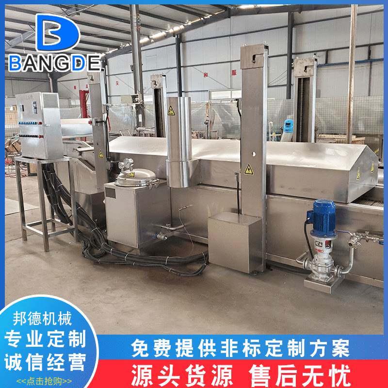 蚕豆电加热油炸锅 全自动油炸设备 春卷油炸流水线冷冻薯条油炸锅