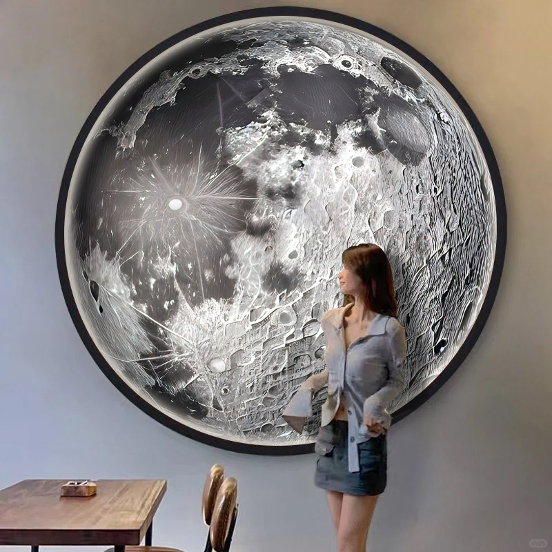 3D立体凹凸月球表面墙纸网红直播拍照打卡背景墙布工业风圆形壁纸,家装主材,无纺布墙纸,淘宝优惠券,粉丝福利购,淘宝优惠卷