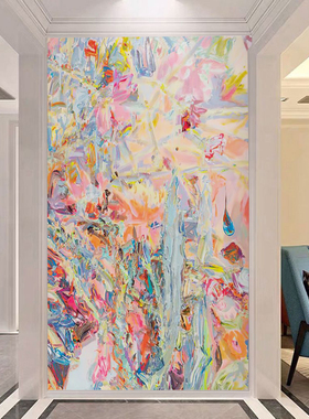 波洛克艺术客厅肌理壁画玄关抽象小众手绘油画大幅高级感装饰壁画