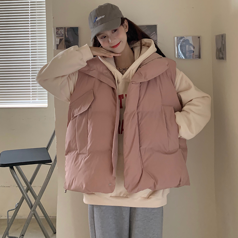 大码胖mm韩版宽松卫衣羽绒棉马甲外套装女秋冬洋气减龄加厚棉服潮