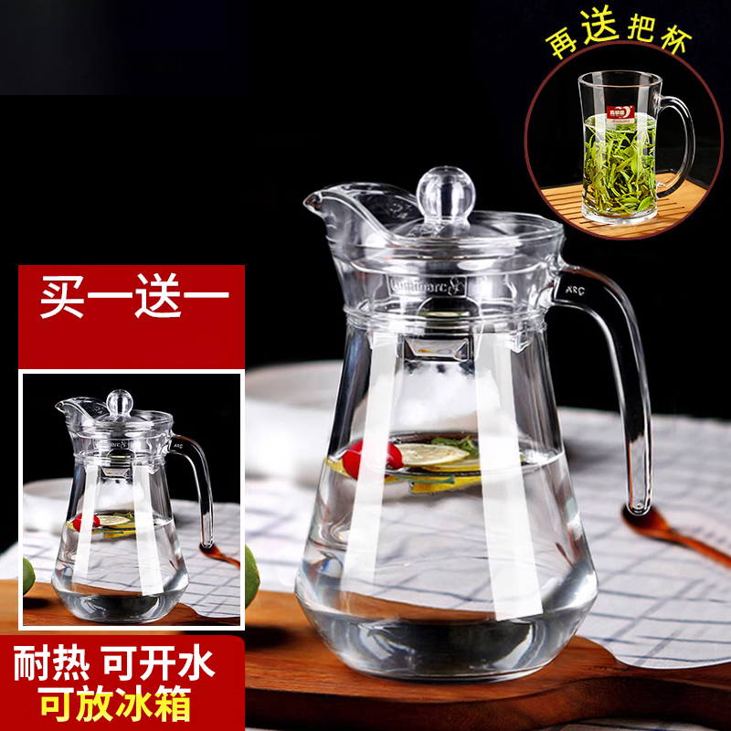 玻璃冷水壶家用耐热高温泡茶壶凉白开 水杯鸭嘴壶冷水壶大容量