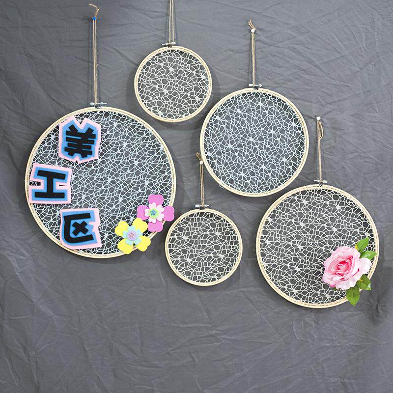 幼儿园装饰环创材料墙贴手工森系材料圆形方形小木板麻绳组合装饰