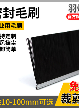 铝合金PP防尘毛刷工业机械毛刷条门底密封挡灰毛刷机柜穿孔可定制