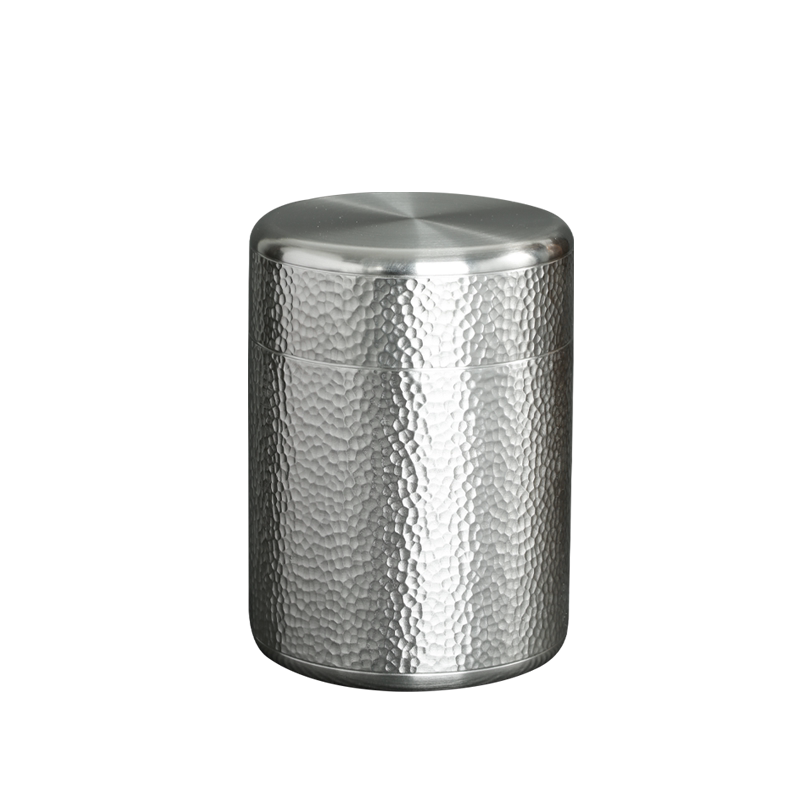 纯锡茶叶罐手工锤纹小号茶仓精品