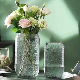 创意玻璃花瓶透明大号水培植物玫瑰干花花瓶花器客厅装 诺肯欧式 饰