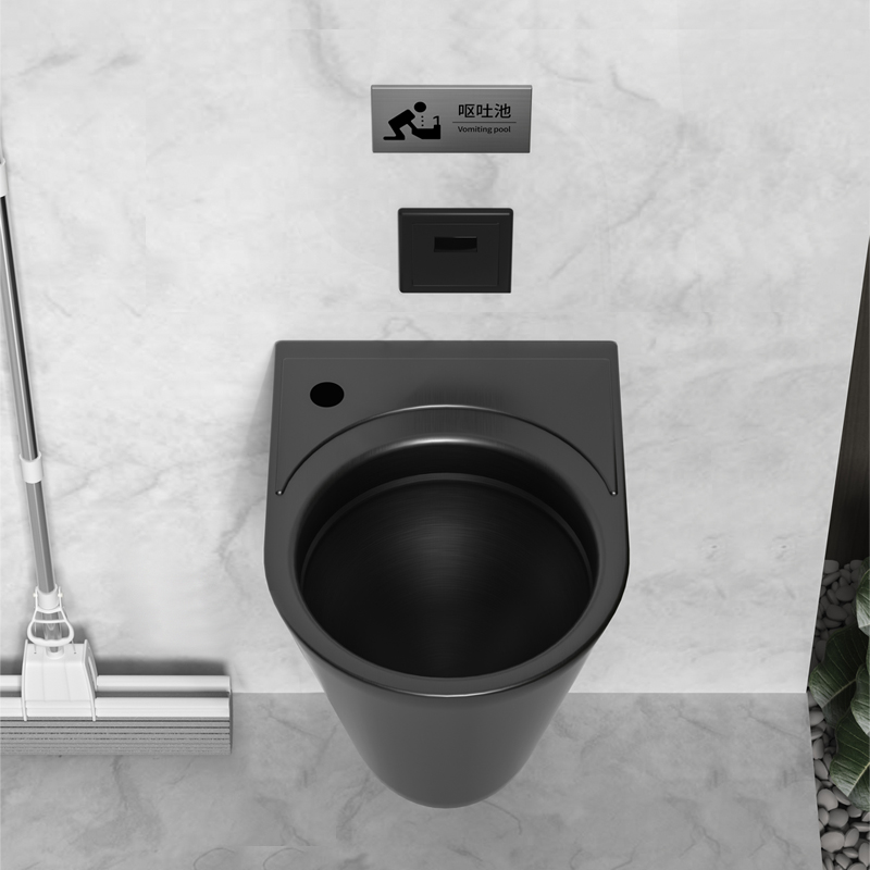 304不锈钢呕吐池酒吧ktv夜店商用挂墙式嗽口盆酒后神器呕吐盆创意