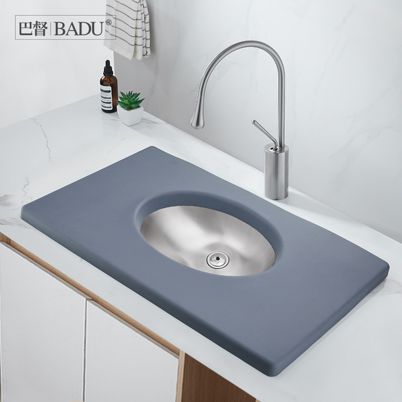 巴督 不锈钢软包洗手盆防撞洗面盆硅胶洗漱台安全用品