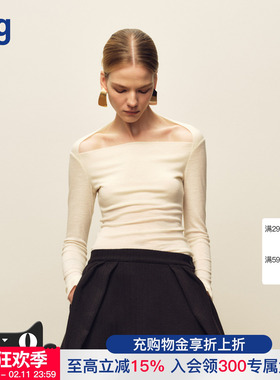 【MARCHEN】hug 2025AW冬季假日系列天鹅温暖长袖针织打底衫