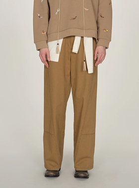 【ICEDUST】hug 2025秋冬新款棉质休闲裤分割线水洗长裤icedust