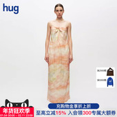 大理石晕染印花绑结吊带连衣裙 hug AETNA PROJECT