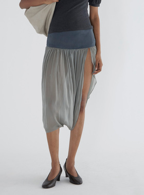 【PALOMA WOOL】hug 2025秋冬新款纯色拼接网纱半裙