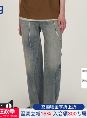 【ICEDUST】hug 2025秋冬新款抽绳宽松牛仔长裤icedust