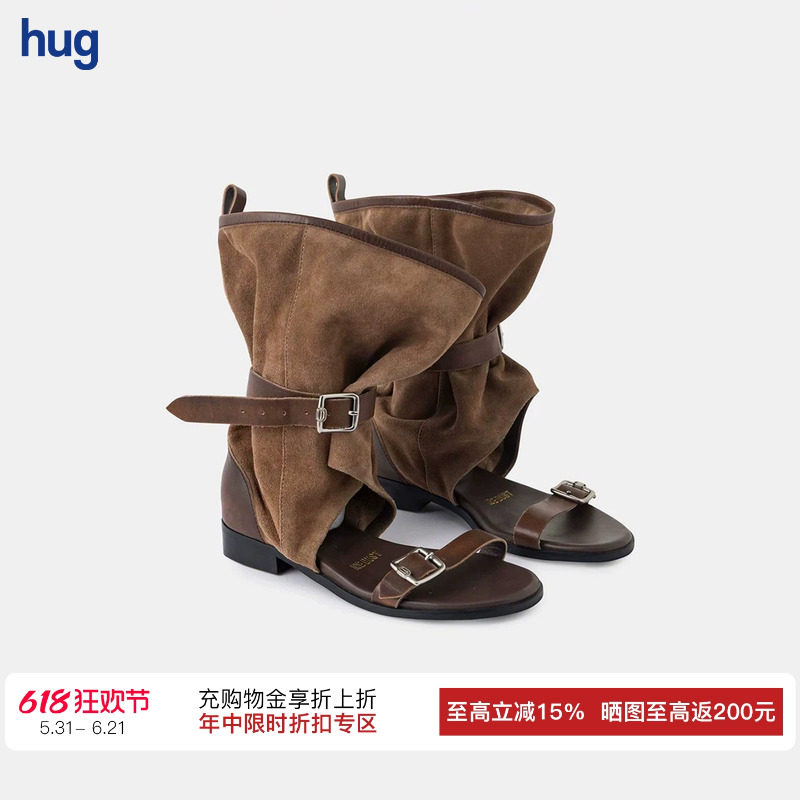 ICEDUST做旧擦色堆堆凉靴