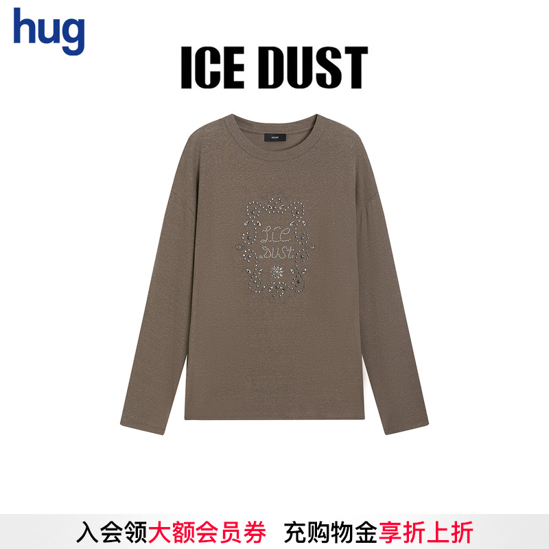 ICEDUST25新款长袖钉珠印花T恤