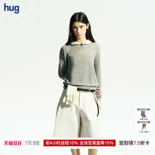 【MARCHEN】hug 2026秋冬新款铅笔毛衣 绵羊毛娃娃领上衣针织毛衫