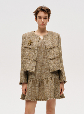 【ICE DUST】hug 2025秋冬新款小香风分割拉毛外套icedust