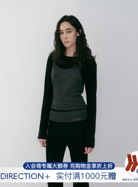 【NO DIRECTION+】hug 2026早春新款美丽诺羊毛真两件打底衫