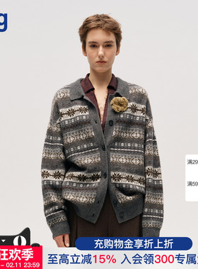 【ICE DUST】hug 2026早春新款费尔岛毛衣开衫外套女icedust