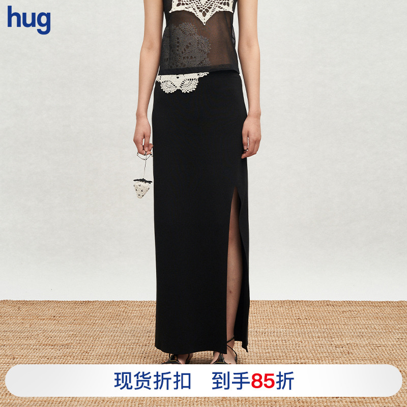 SWAYINGKNIT半身裙侧开叉半身裙