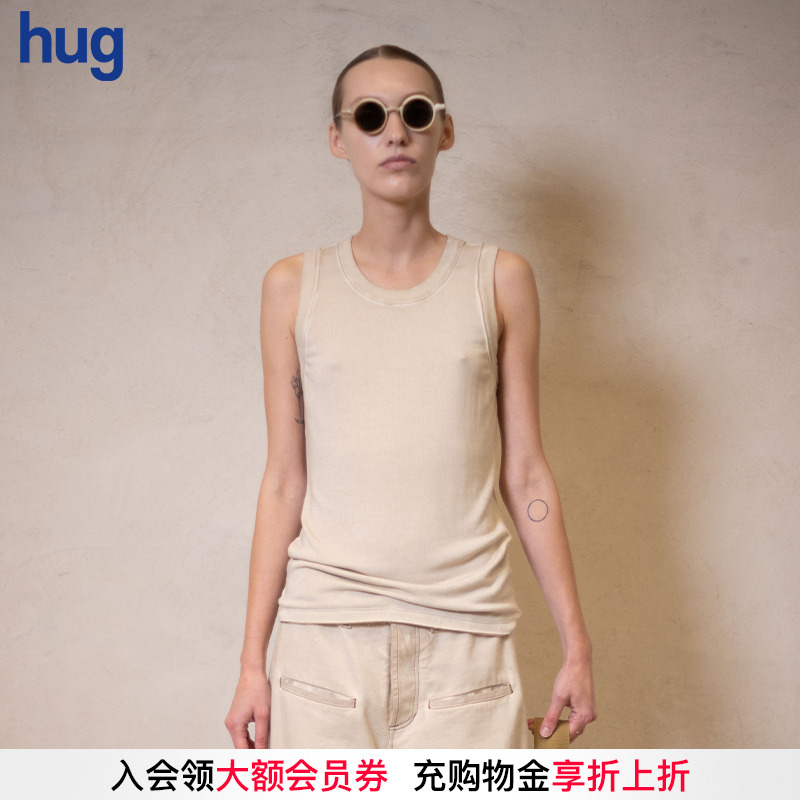 UMAWANG复古工字圆领背心上衣