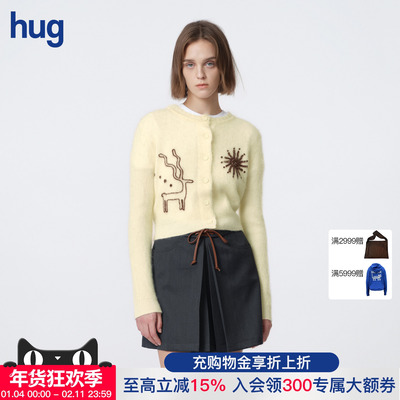 IIIVIVINIKO马海毛线绣开衫