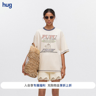【ICE DUST】hug 2026早秋新款噗噗的假日印花主题T恤