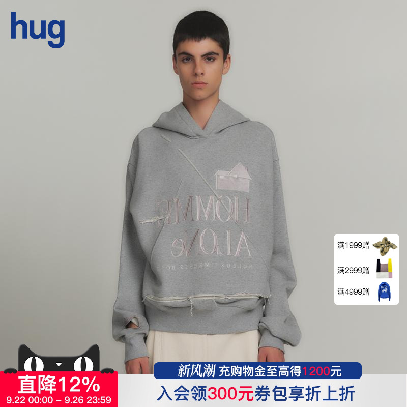 NULLUS字母印花连帽休闲卫衣