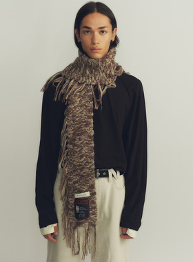 【NULLUS】hug 2025秋冬新款拼色流苏围巾