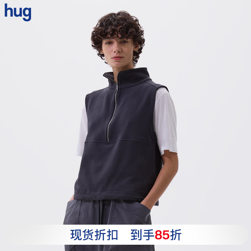 MHL新款马甲拉链无袖收腰套头衫