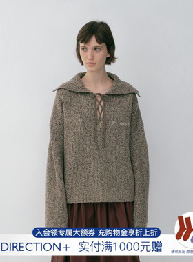 【NO DIRECTION+】hug 2026早春新款海军领抽绳长袖针织衫