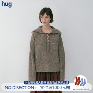 【NO DIRECTION+】hug 2026早春海军领抽绳长袖针织衫nodirection