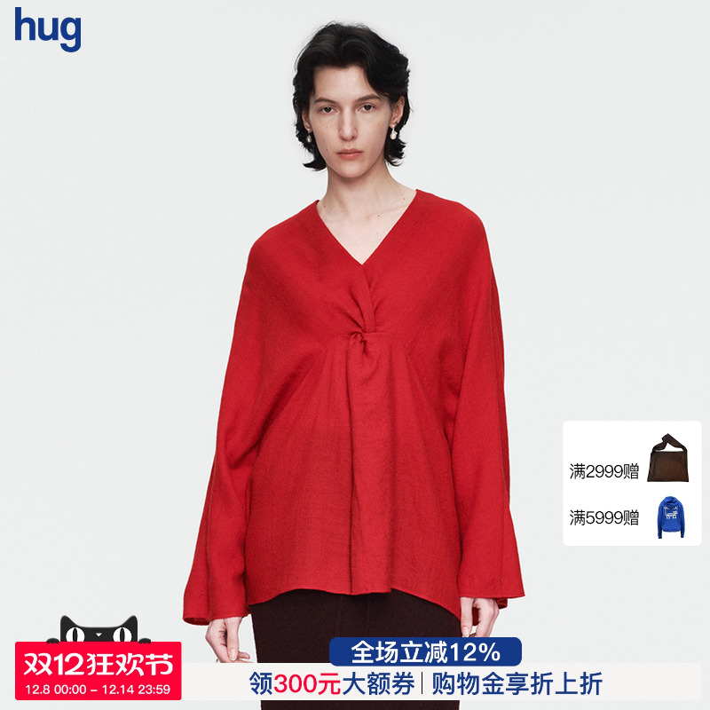 AETNAPROJECT正红色纽结上衣