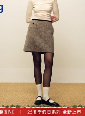 【MARCHEN】hug 2025AW冬季假日系列冬季园作羊毛半裙