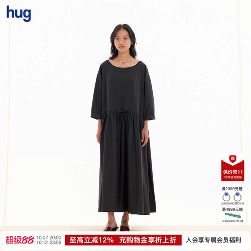 微皱轻薄布抽褶连衣裙新款