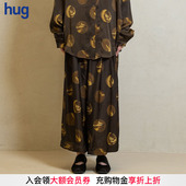 复古圆点松紧腰长裤 hug UMAWANG