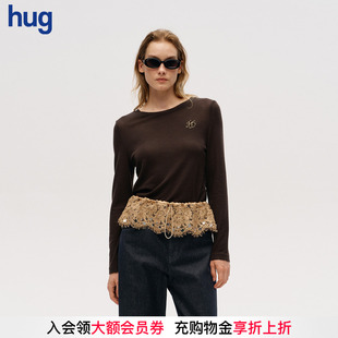 ICE 印度丝logo针织长款 DUST 2025秋冬新款 T恤icedust hug