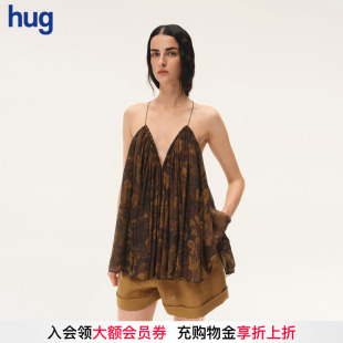 2026早春新款 茛苕油彩深V吊带上衣 hug EAST INTO THE