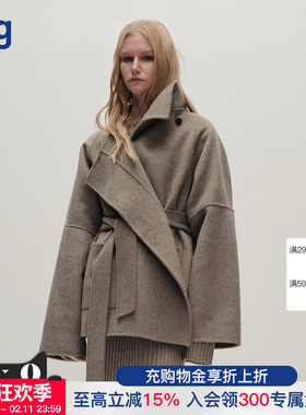 【VIKTORIACHAN】hug 2025秋冬新款交叉中长简约短款羊毛外套