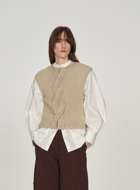 【ICE DUST】hug 2025秋冬新款麻花毛衫马甲背心icedust