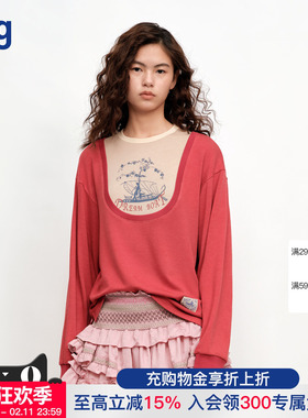 【GARCON BY GARCON】hug 2026早春新款假两件超柔长袖T恤