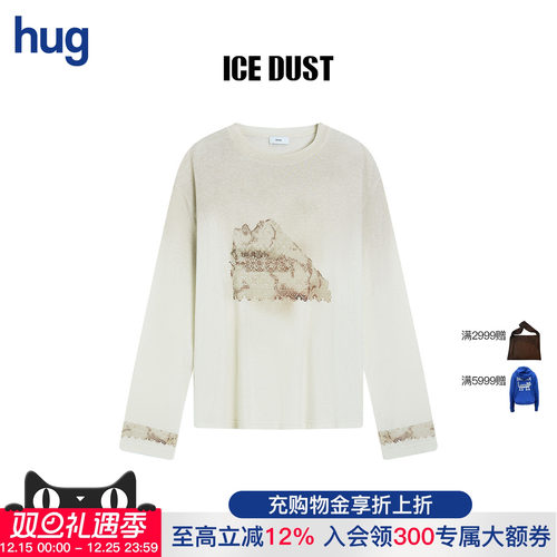 ICEDUST脏染蕾丝长袖卫衣T恤