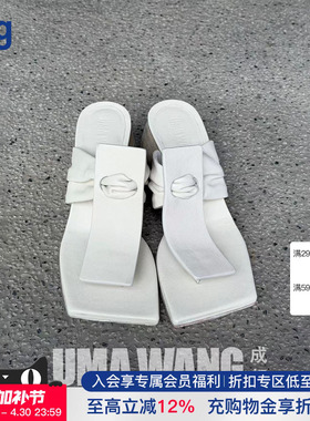 【UMAWANG】hug 2026春夏新款复古凉拖高跟人字拖鞋