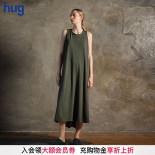 純色棉質復古無袖 2025早春新款 hug 純色連衣裙 UMAWANG